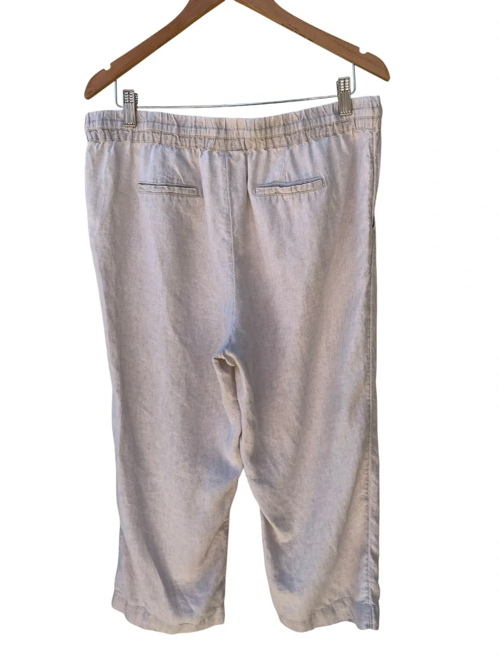 Charter Club Light Beige Drawstring Linen-Blend Joggers Sz Large